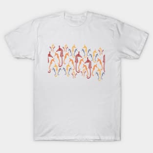 Polynesian Australian Aboriginal coloring Patterned Seahorses White default background T-Shirt